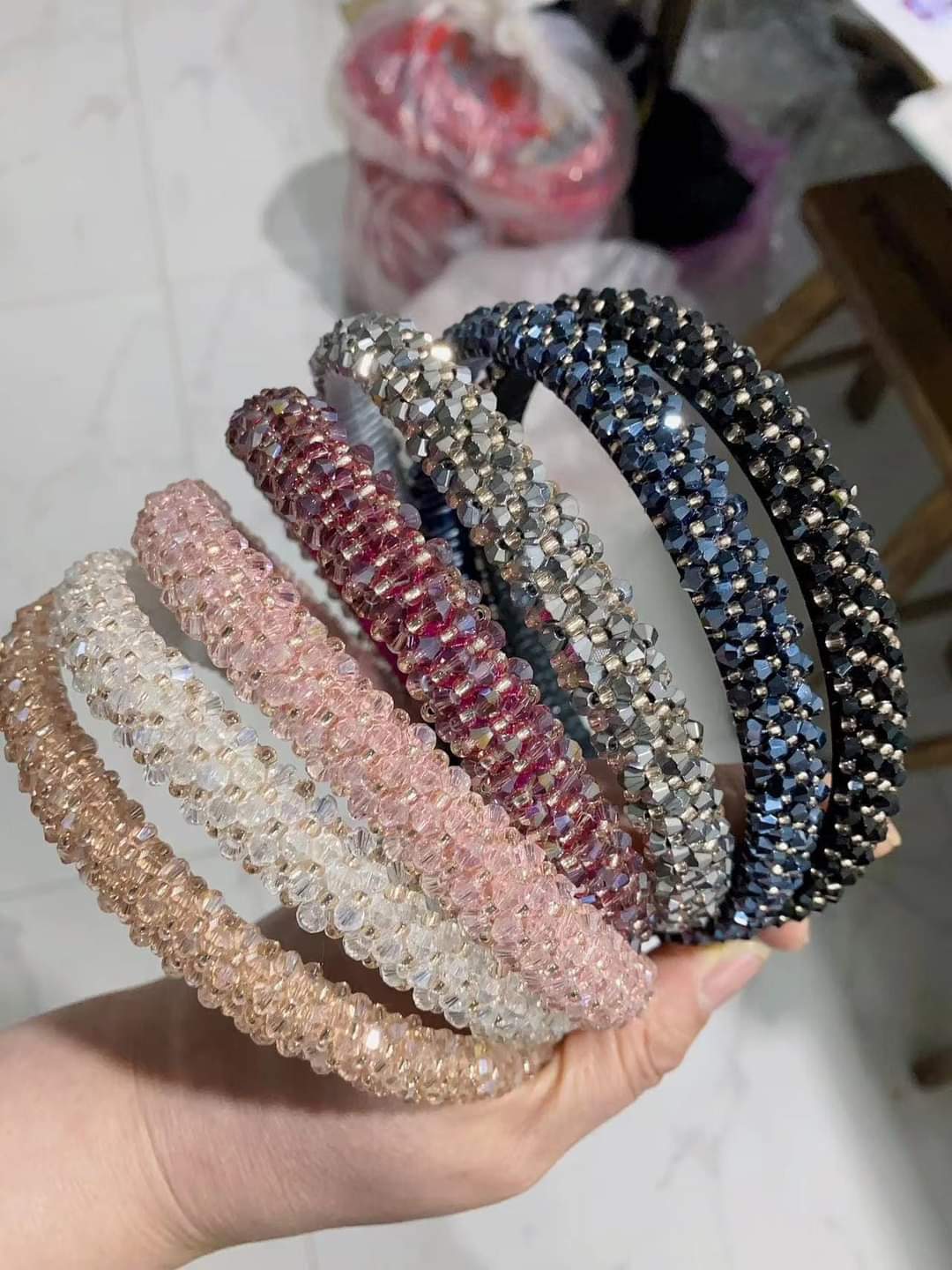 Pink Crystal Alice bands hair or wig accessory for ladies