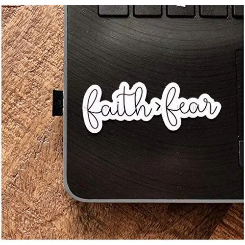 Christian sticker | Faith greater than fear sticker | Faith over fear decal | Christian stickers about Jesus, God, Bible verse quotes, scripture laptop sticker, waterproof stickers, phone cover decal