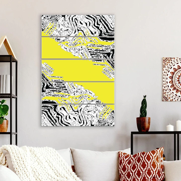 5 Piece Abstract Canvas Painting, Canvas Print Mounted on Board, Ready to Hang, Digital Abstract Printed on Canvas, 5 panel  Artwork Portrait Wall Art Painting Ready to Hang Canvas Wall Art Decoration