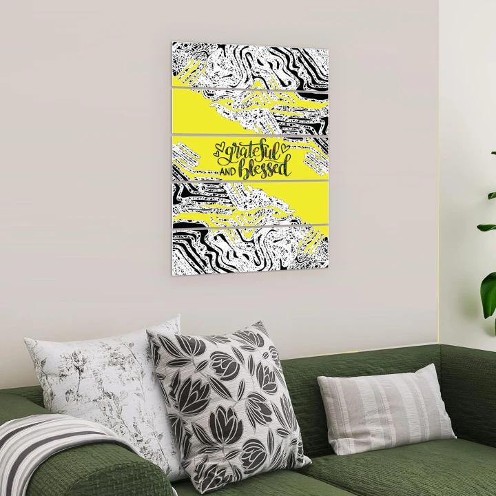 5 Piece Canvas Print Poster Wall Art Mounted on Board Ready to Hang Painting with Inspiring Words Grateful and Blessed Art Prints Quote Poster for Dorm Bedroom Decorations Gallery Wrap Ready to Hang