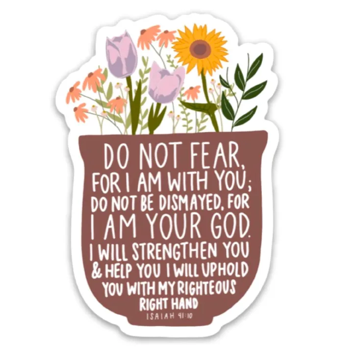 Christian stickers | Do not fear faith sticker | Waterproof, vinyl sticker for a hydro flask, water bottle, laptop, planner, Phones, Water Bottles, Bikes, Helmets and Vehicles, Size 3 inch long(7.5CM)