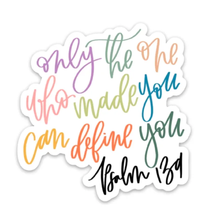 Psalm 139 Bible verse quote | Christian stickers about faith, God, Jesus, scripture, prayer | Religious quotes | Waterproof vinyl decals for laptop, Bible, Phone Size 3 inch long (7.5cm) Peel & Stick