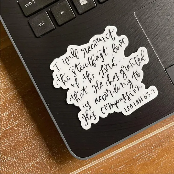 Isaiah 63 Bible Quote Sticker Christian Faith Religious Stickers for  water bottles,journal, Diaries, Bible | Encouraging & motivational quote sticker Decor| Waterproof Phone Declas Peel and Stick