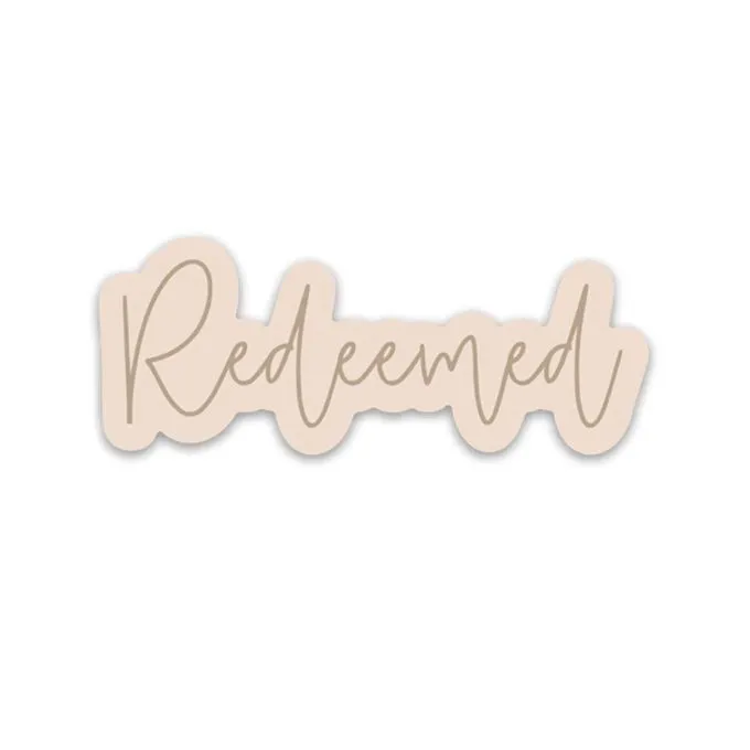 Redeemed sticker  | Christian stickers | Waterproof Vinyl Sticker for water bottles, journal, Diaries, Bible | Encouraging & motivational quote sticker Decor| Waterproof Phone Declas Peel and Stick