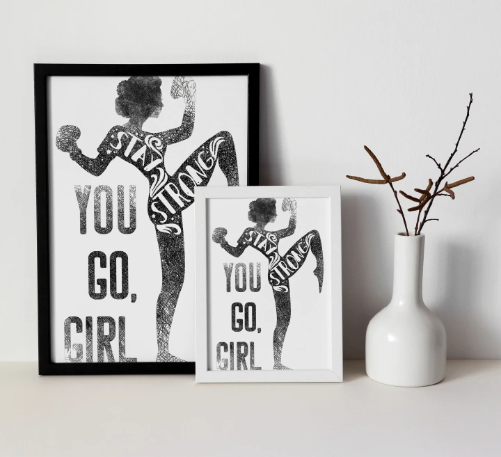 You Go Girl, Framed Wall Art, Gifts for Girls, Brides Gifts, Modern Wall Art, Positive Quote Print, Engagement Gifts, Encouraging Quote Modern Art Print, Quote Wall Art, Birthday Gift Ideas for Her
