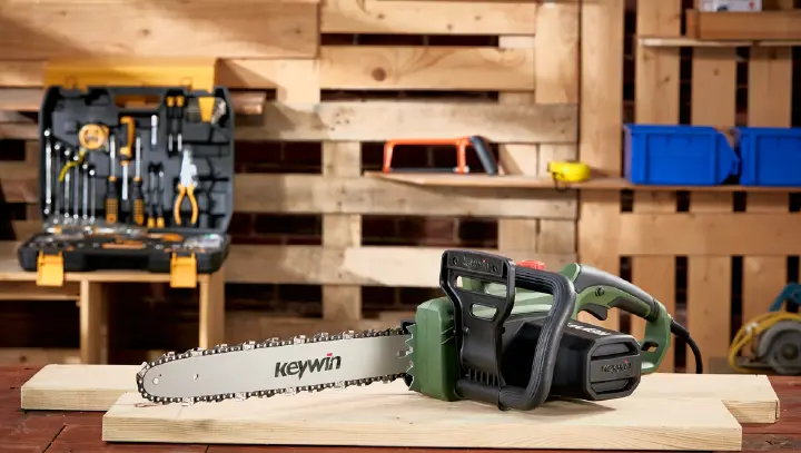 KEYWIN 16 Inches Electric Professional Power Chain Saw Electric Hand Cordless Chain Electric Chain Saw Machines For Wood Portable Model KW-CS-2400
