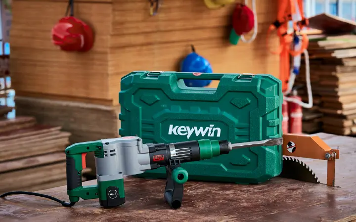 KEYWIN Heavy Duty Jack Hammer 1500W Power Demolition Breaker 18J Hex Toolholder Concrete Breaker Model KW-G3580
