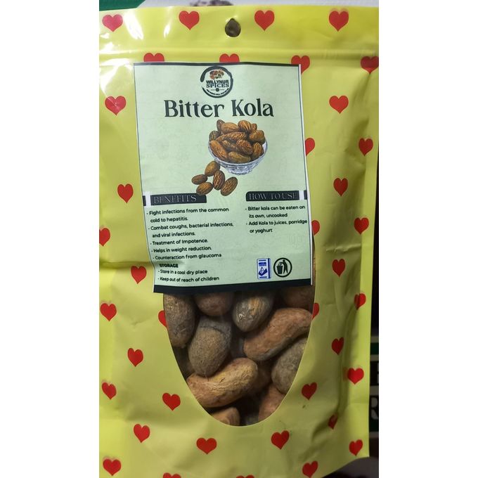 BITTER KOLA NUTS;Boosts immunity, aids digestion, enhances stamina, drives away evil spirits, and unlocks spiritual breakthroughs.