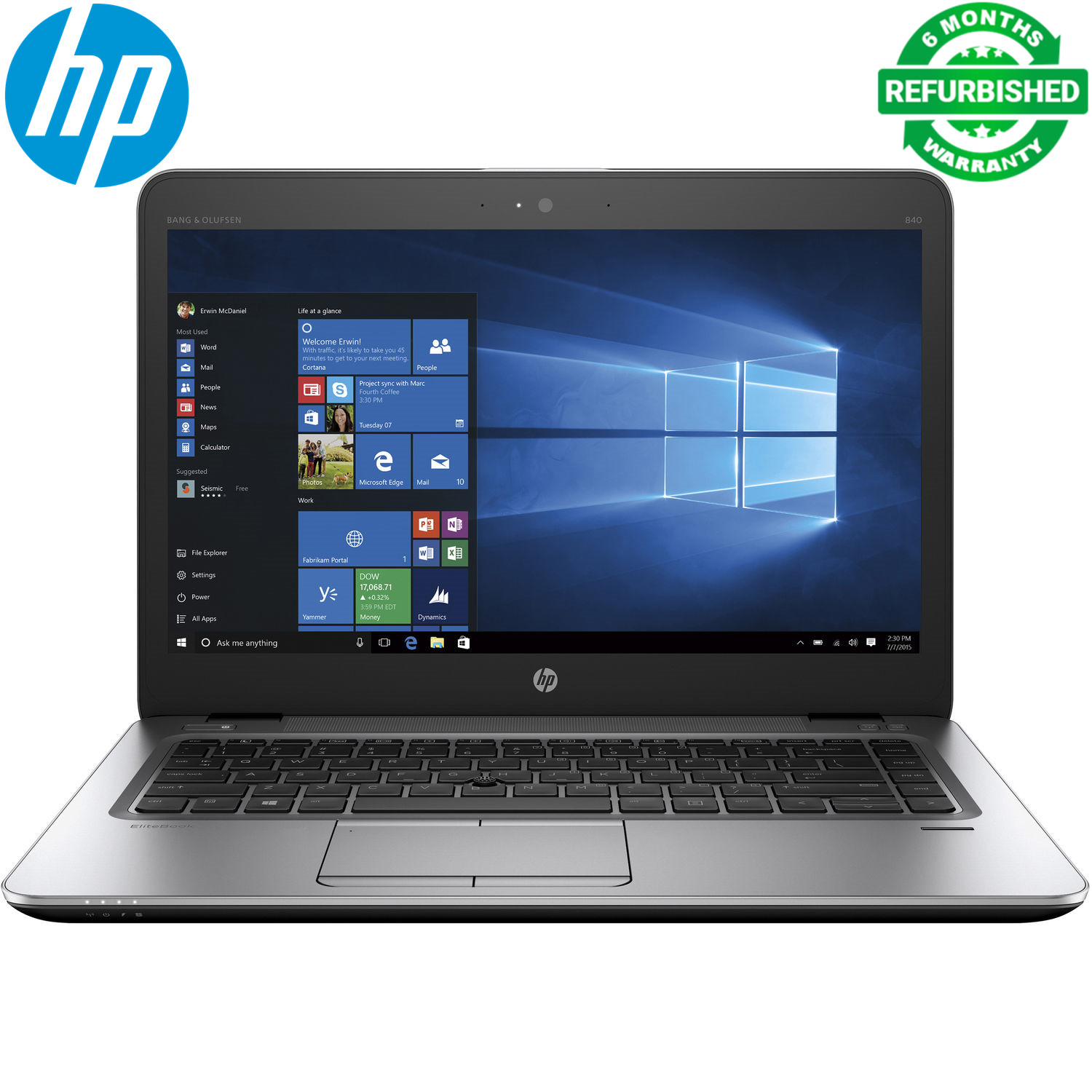 (NEW YEAR SALE!)  Hp EliteBook 840 G4 Laptop Computer|  Intel Core i5|  7th Generation|  8GB RAM| 256 GB SSD Storage| LED Backlit Keyboard (1920 x 1080)| HD Screen | Windows 10 Pro | Silver | 12.5 inc