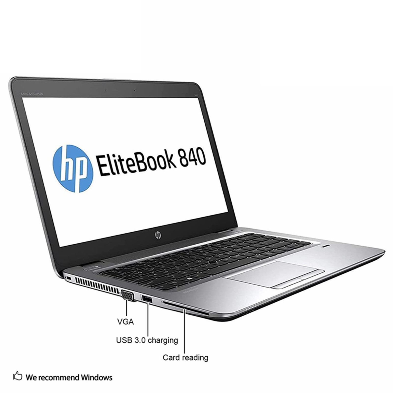 (NEW YEAR SALE!)  Hp EliteBook 840 G4 Laptop Computer|  Intel Core i5|  7th Generation|  8GB RAM| 256 GB SSD Storage| LED Backlit Keyboard (1920 x 1080)| HD Screen | Windows 10 Pro | Silver | 12.5 inc