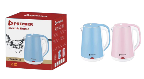 (OFFER)Premier electric kettle 2 litre PM-124-CK hiqh quality kettle with 6 months warranty cordless electric kettle blue  and pink electronics and appliances small appliances kitchen appliances