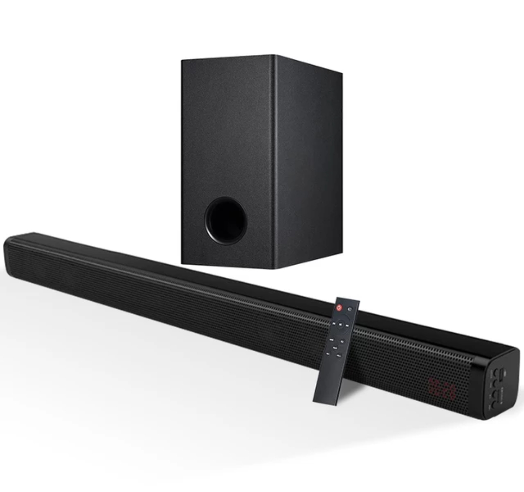 (GREAT DEALS!!) HI SONIC SOUND BAR 2.1 HT-858H Woofer Home Theater Multi Media Speaker System  With 1 Year Warranty Black Electronics And Appliances Home Audio  Sound Bars SUBWOOFERsystem