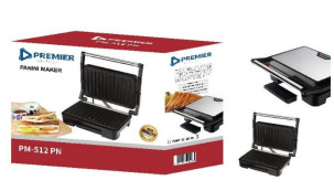 (LIMITED OFFER) Premier panini press maker PM512 non stick sandwich waffle makers  electronics and appliances small appliances  specialty appliances sandwich makers panini presses black