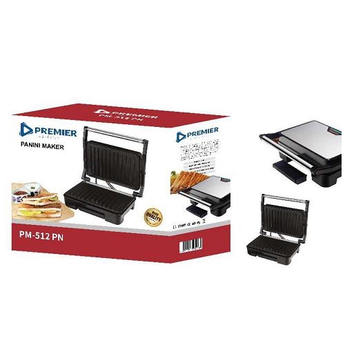 (LIMITED OFFER) Premier panini press maker PM512 non stick sandwich waffle makers  electronics and appliances small appliances  specialty appliances sandwich makers panini presses black