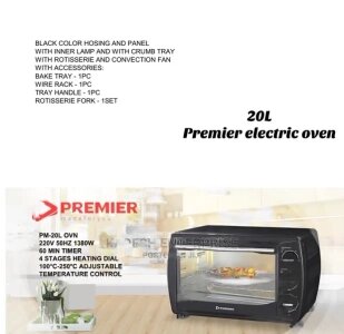 (HOT DEALS)Premier Electric Microwave Oven With Rotisserie And Convention Fan 20LTRS Normal Black Oven Electronics And Appliances Small Appliances Kitchen Appliances ovens