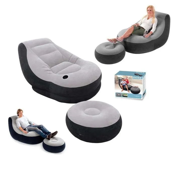 Intex Inflatable Seat With Footrest + Manual Pump