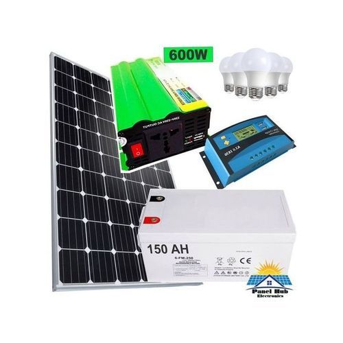 200 Watts Solar Panel All Weather Full Kit + 150Ah Solar Battery + 20 Amp Digital Controller + 600watts Solar Inverter + 5 Bulbs