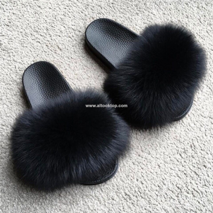 rihanna fuzzy slippers