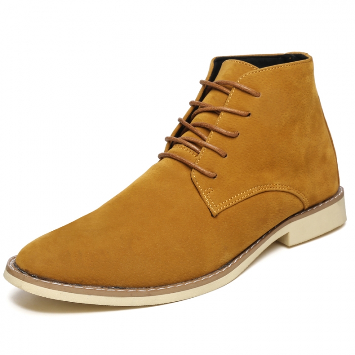 Men Fashion Boots Pointed Leather Lace-up Business Formal Oxford Office Casual Flat British Work