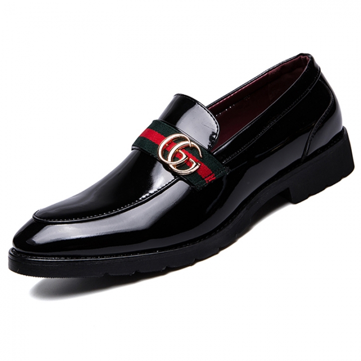 Men Dress Business Shoes Pointed Leisure Leather Formal Oxford Office Casual Slip-on Moccasins Flats