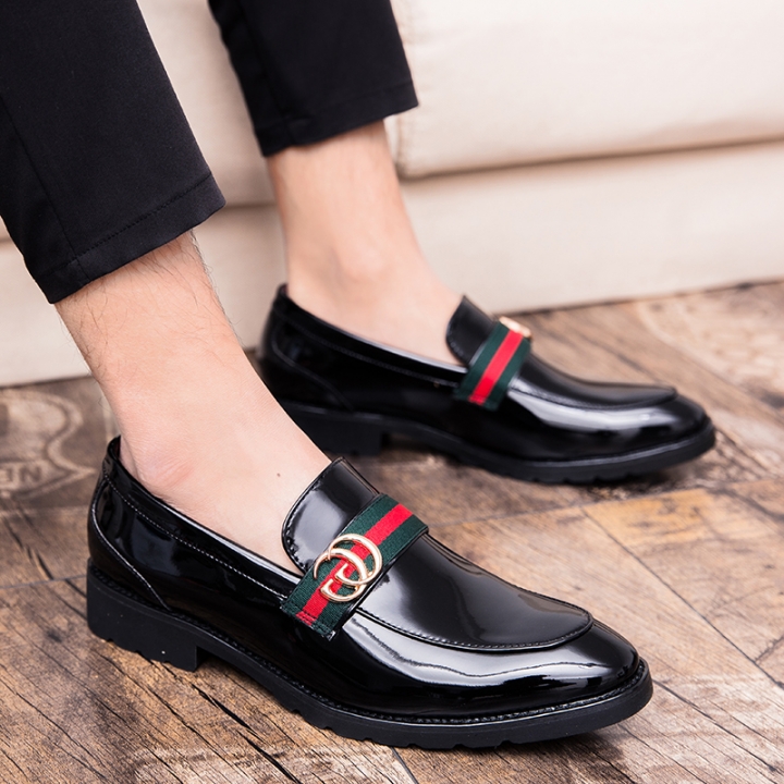 Men Dress Business Shoes Pointed Leisure Leather Formal Oxford Office Casual Slip-on Moccasins Flats