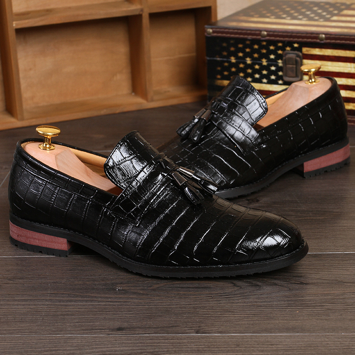 Pointed Leather Dress Business Shoes Men Slip-on Casual Classic Formal Office Oxford British Work