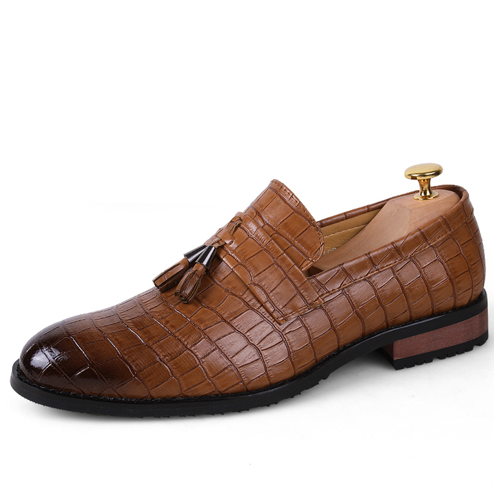 Pointed Leather Dress Business Shoes Men Slip-on Casual Classic Formal Office Oxford British Work