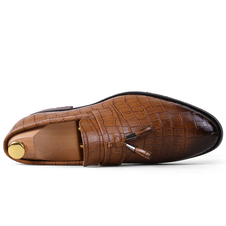 Pointed Leather Dress Business Shoes Men Slip-on Casual Classic Formal Office Oxford British Work