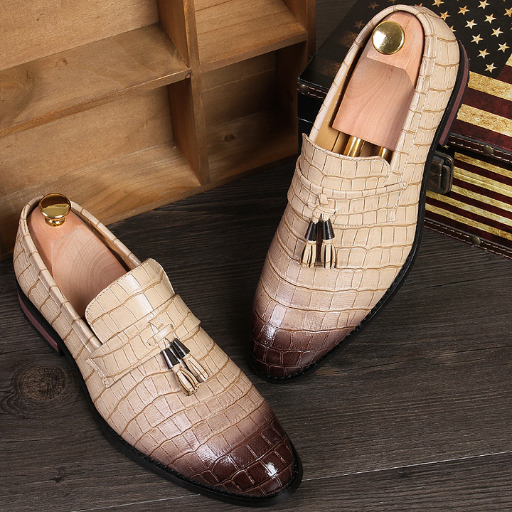 Pointed Leather Dress Business Shoes Men Slip-on Casual Classic Formal Office Oxford British Work