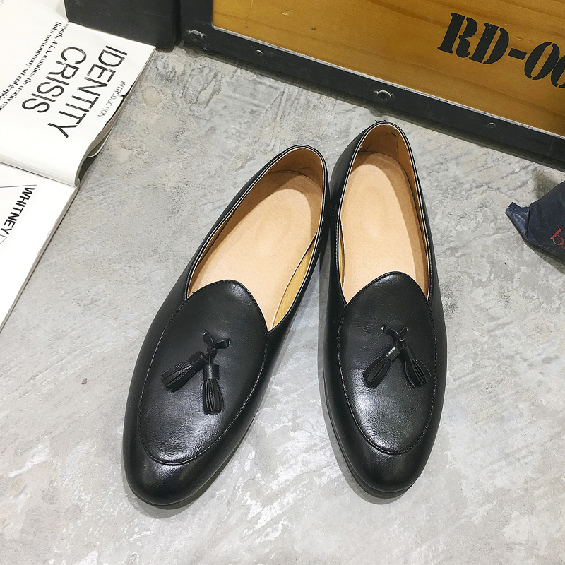 Classic Pointed Leather Business Shoes Men Soft Leisure Slip-on Formal Office Oxford Dress Wedding