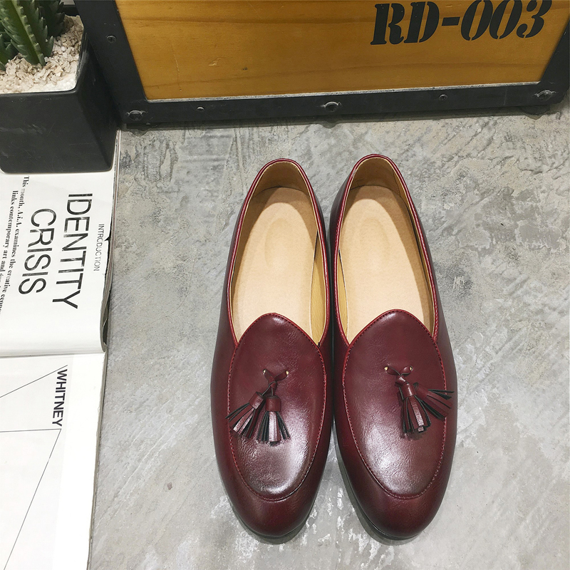 Classic Pointed Leather Business Shoes Men Soft Leisure Slip-on Formal Office Oxford Dress Wedding