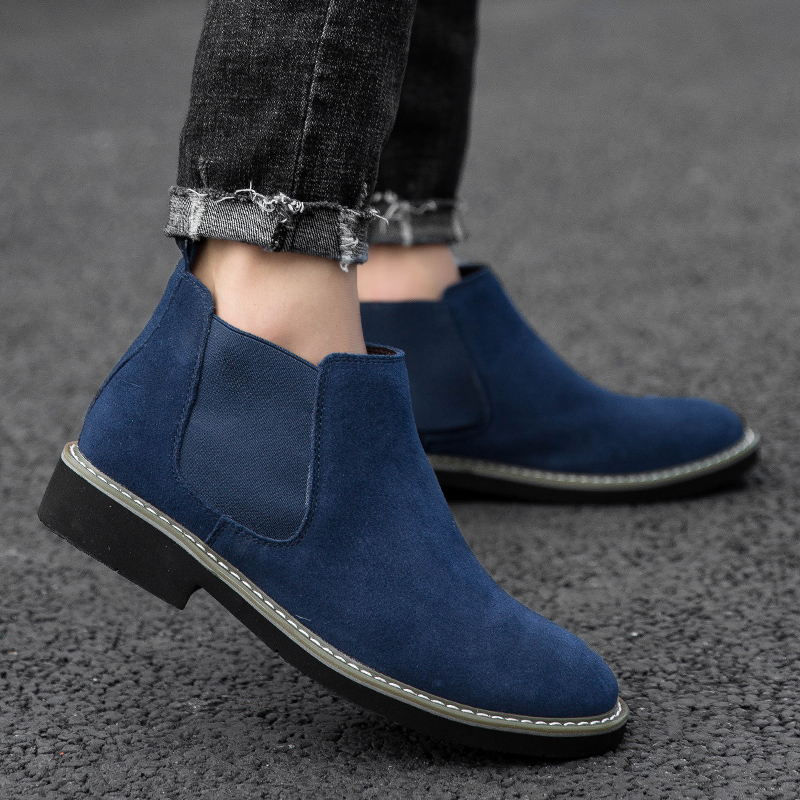 38-46 Men Boots Fashion Leather Business Shoes Dress Ankle Martin Chelsea Boots Moccasins Casual