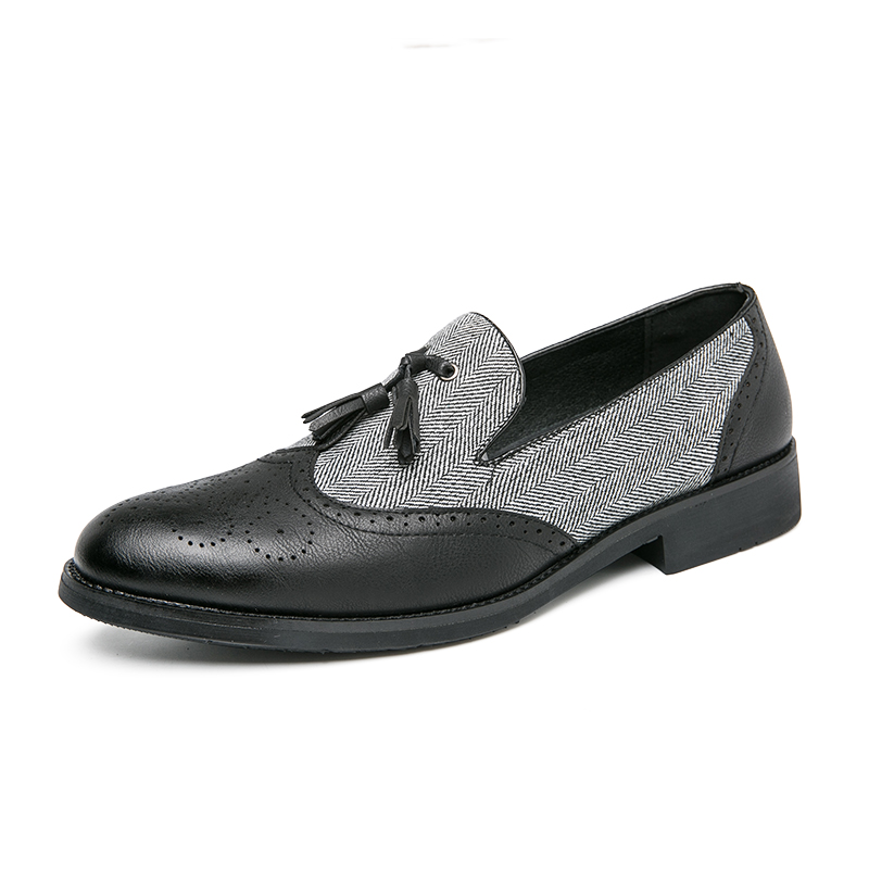 38-46 Pointed Leather Business Shoes Men Soft Leisure Footwear Formal Slip-on Tassel Casual Loafers