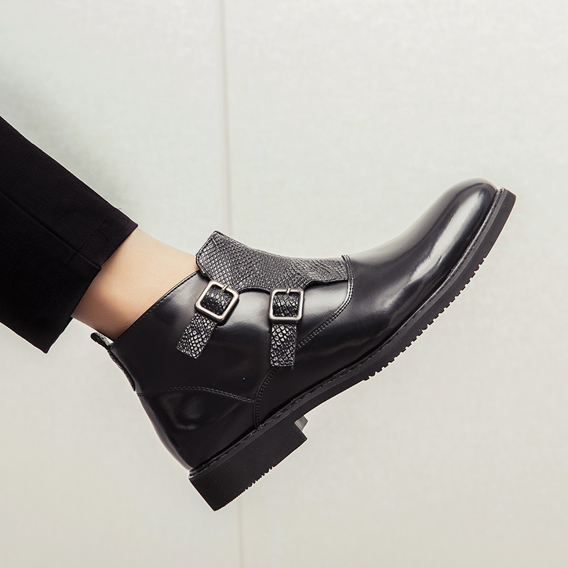 Men Leather Boots Pointed Formal Business Shoes Dress Soft Leisure Slip-on Casual Loafers Moccasins