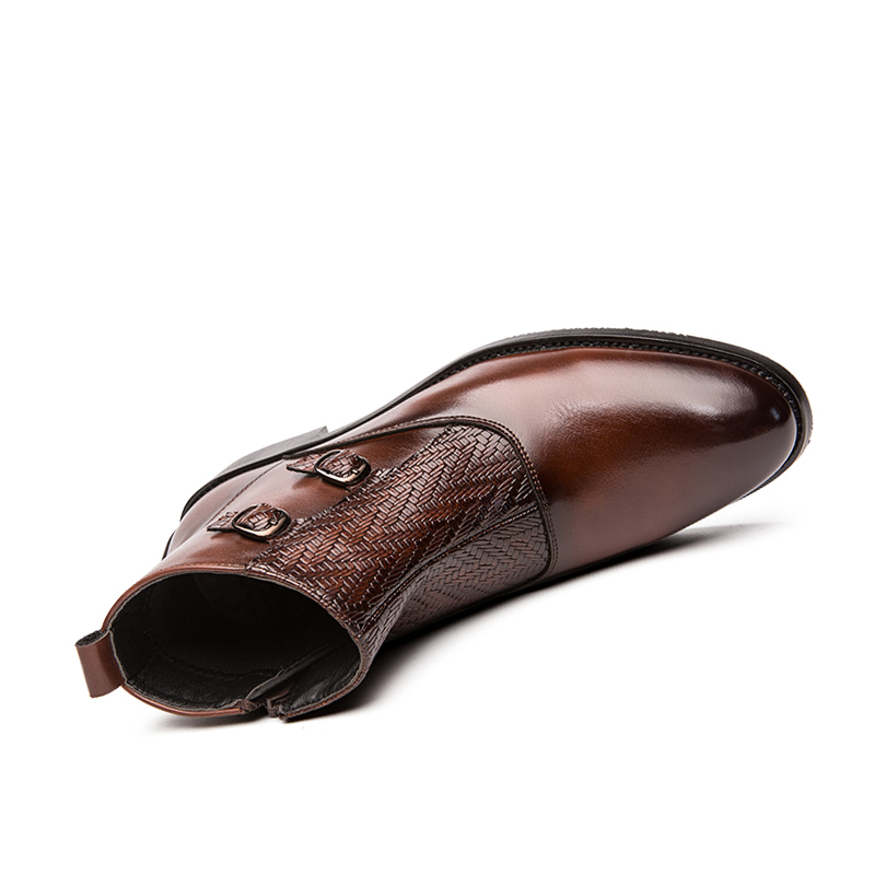 Men Leather Boots Pointed Formal Business Shoes Dress Soft Leisure Slip-on Casual Loafers Moccasins