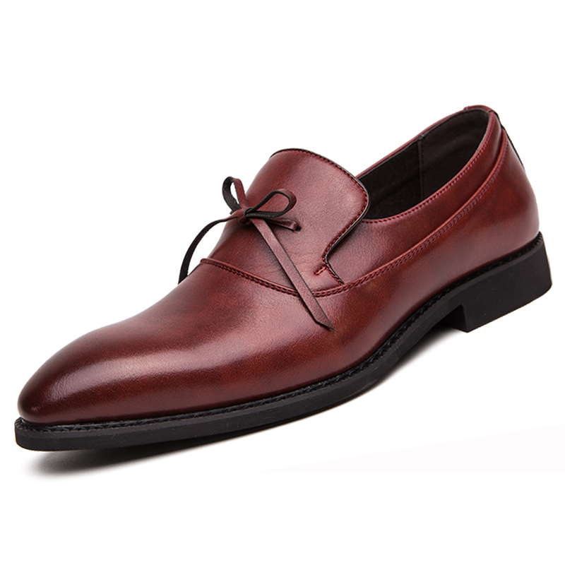 38-48 Men Business Shoes Formal Office Oxford Pointed Leather Dress Soft Leisure Footwear Slip-on