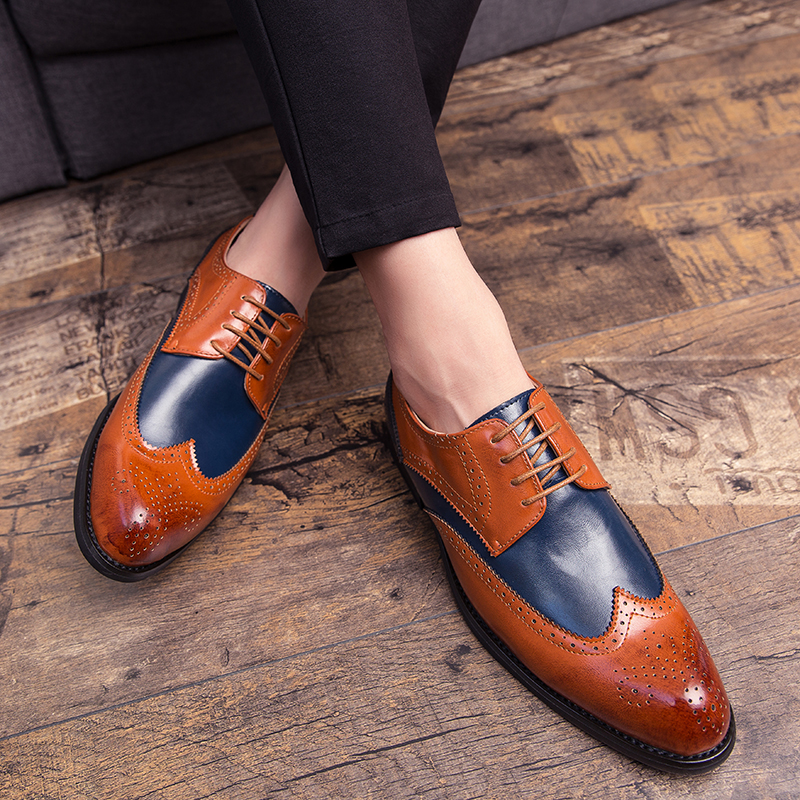 38-47 Men Dress Business Shoes Pointed Leather Soft Leisure Lace-up Footwear Casual Moccasins Flat