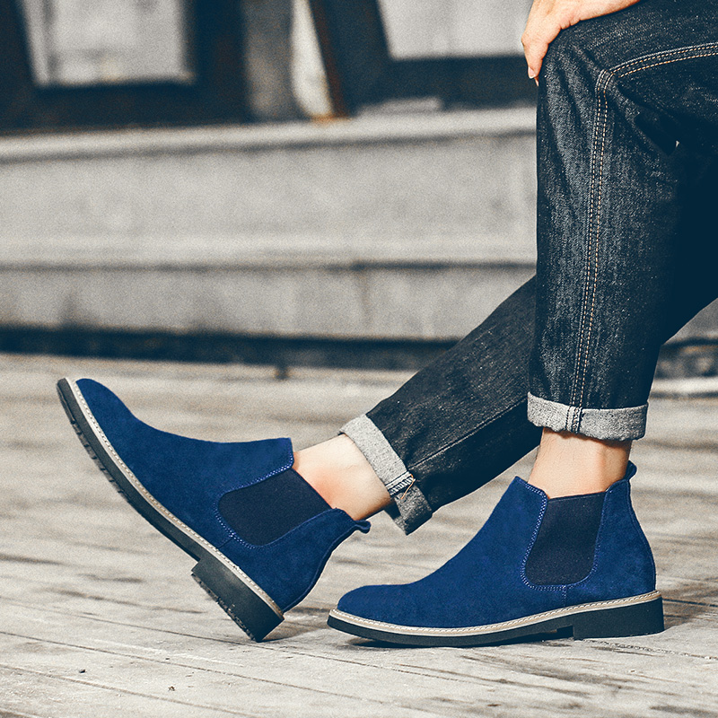 38-46 Men Boots Fashion Leather Business Shoes Dress Ankle Martin Chelsea Boots Moccasins Casual