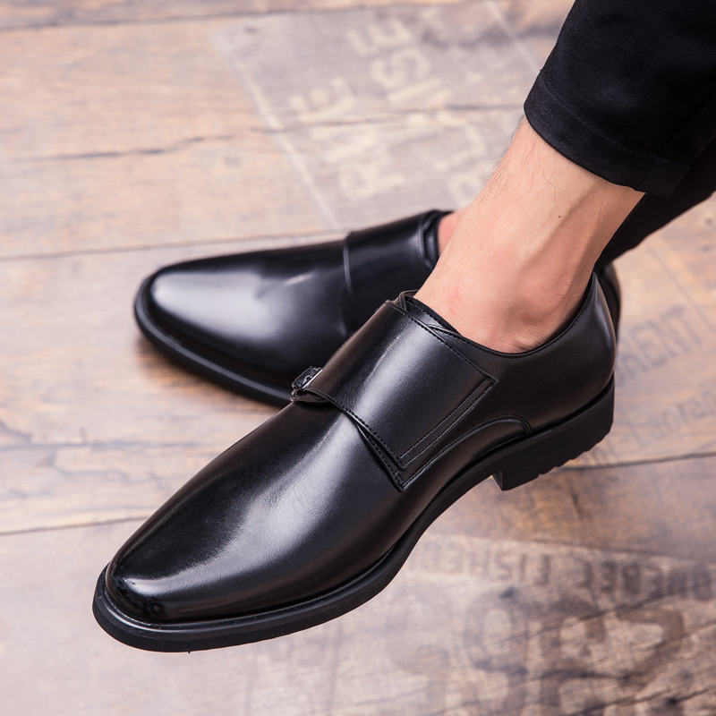 Pointed Leathe Formal Shoes Men Soft Leisure Business Shoes Slip-on Dress Office Oxford Moccasins