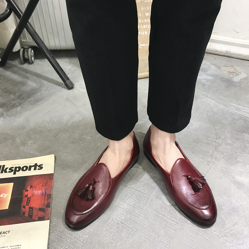 Classic Pointed Leather Business Shoes Men Soft Leisure Slip-on Formal Office Oxford Dress Wedding