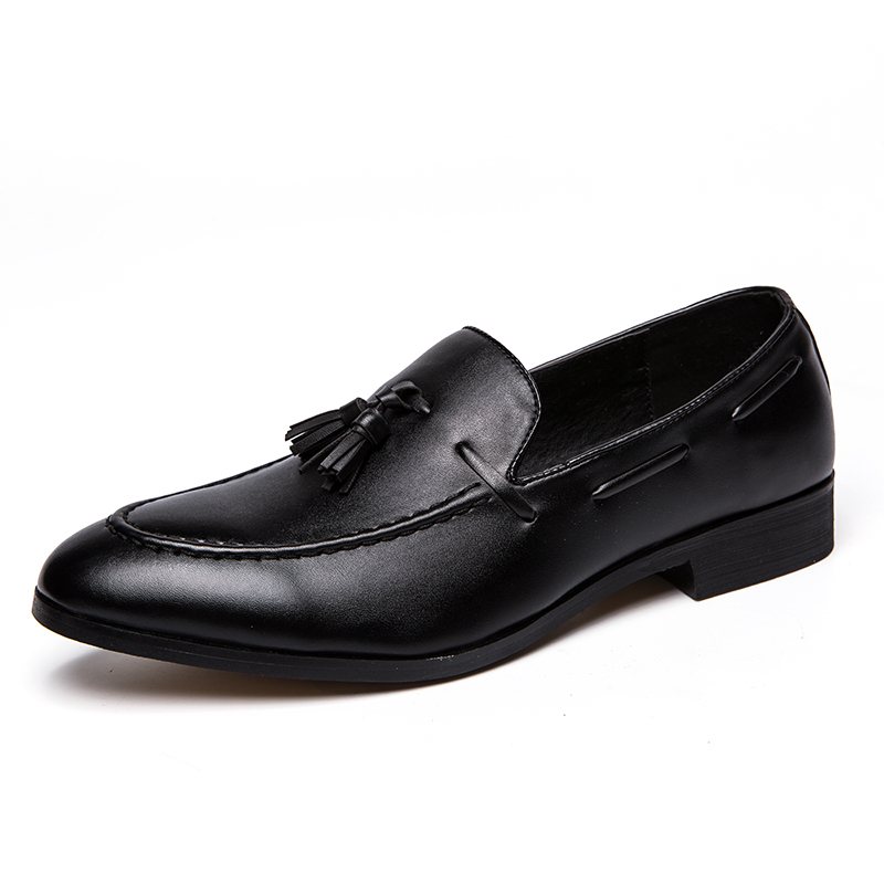 Fashion Tassel Men Business Shoes Pointed Leather Dress Formal Oxford Slip-on Casual Office Boat