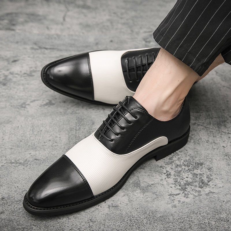 38-48 Men Leather Business Shoes Dress Pointed Formal Office Oxford Soft Leisure Lace-up Casual Work