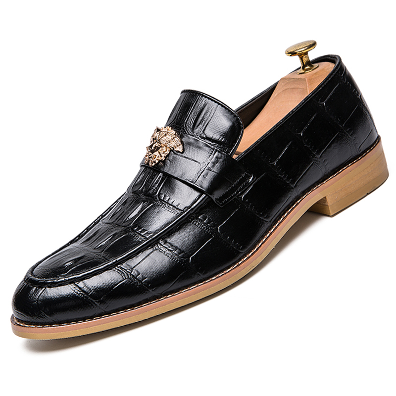 38-47 Men Leather Business Dress Shoes Formal Office Oxford Soft Leisure Loafers Flat Casual Slip-on