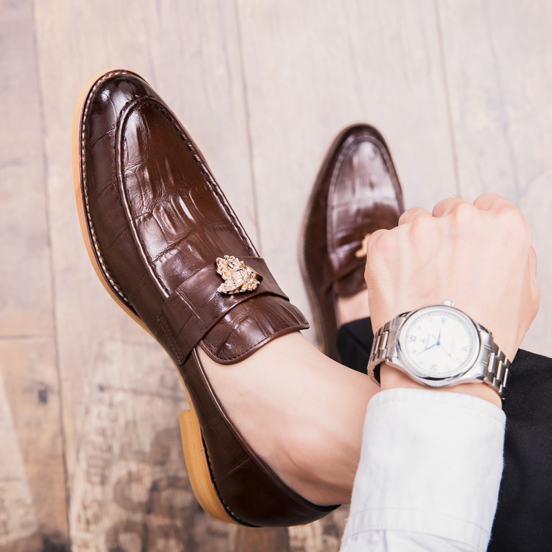 38-47 Men Leather Business Dress Shoes Formal Office Oxford Soft Leisure Loafers Flat Casual Slip-on