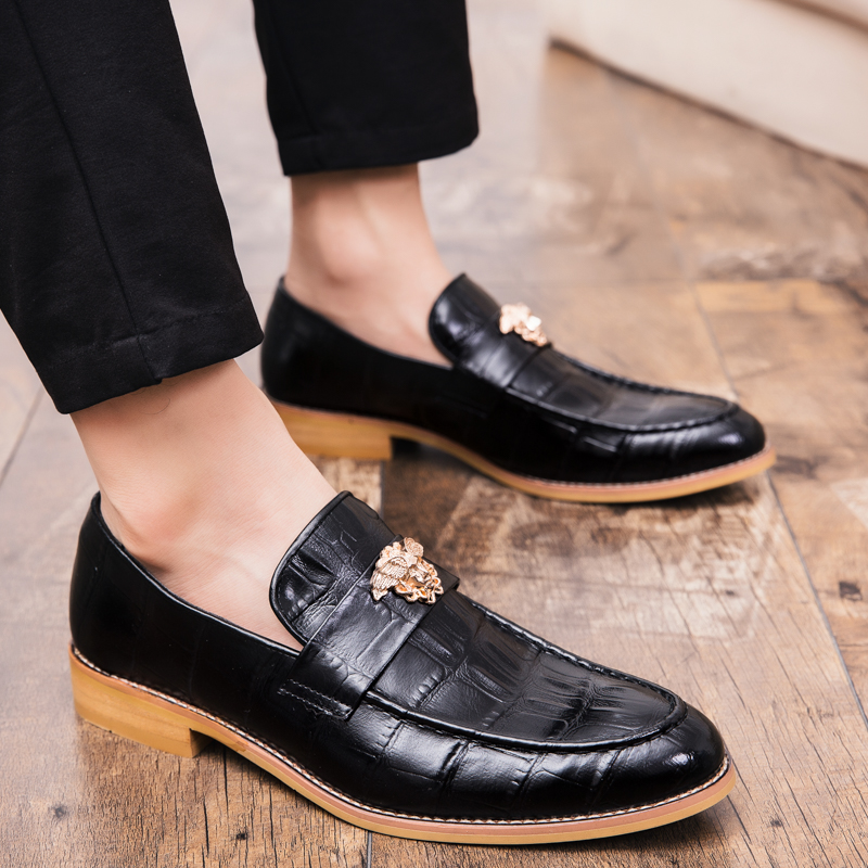 38-47 Men Leather Business Dress Shoes Formal Office Oxford Soft Leisure Loafers Flat Casual Slip-on