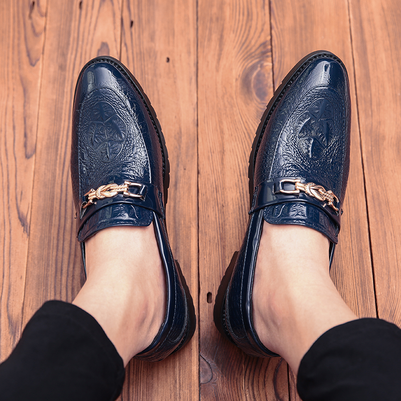 38-46 Men Business Dress Shoes Formal Leather Office Oxford Soft Lesiure Pointed Slip-on Moccasins