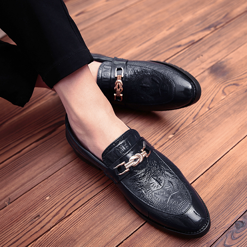 38-46 Men Business Dress Shoes Formal Leather Office Oxford Soft Lesiure Pointed Slip-on Moccasins