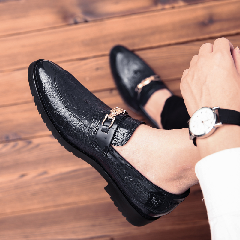 38-46 Men Business Dress Shoes Formal Leather Office Oxford Soft Lesiure Pointed Slip-on Moccasins