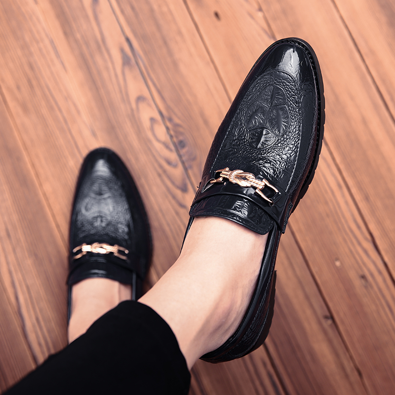 38-46 Men Business Dress Shoes Formal Leather Office Oxford Soft Lesiure Pointed Slip-on Moccasins