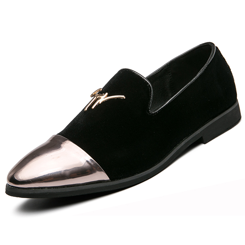 38-48 Men Leather Dress Shoes Formal Business Office Oxford Pointed Soft Leisure Loafers Slip-on